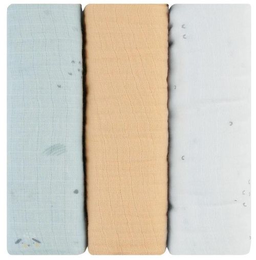 купить Аксессуар для пеленания Kikka Boo 31103010091 Pelinci de muselina Sleepy Sheep, 75x75cm, 3buc в Кишинёве 