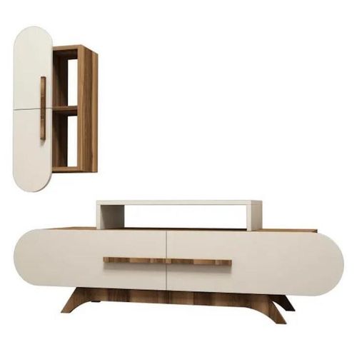 cumpără Comodă TV Trendy Trandafir S, Nuc, Crem 145x49x36cm în Chișinău 
