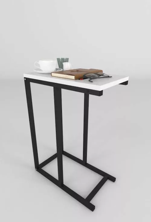 cumpără Măsuţă cafea Nex Home Masuta laterala, metal 45x25 cm, Alb (22-45-01) în Chișinău 