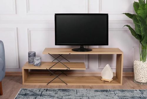 купить Тумба напольная для TV Trendy Zigzag, Stejar 120x40x30cm в Кишинёве 