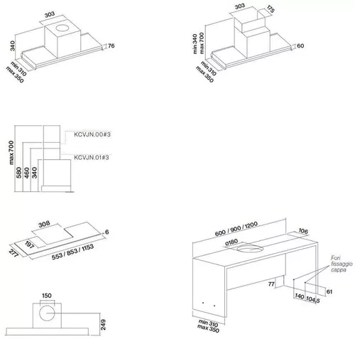 cumpără Hotă Falmec VIRGOLA EVOLUTION 60 E.P. Black (w/o filter pack) în Chișinău 