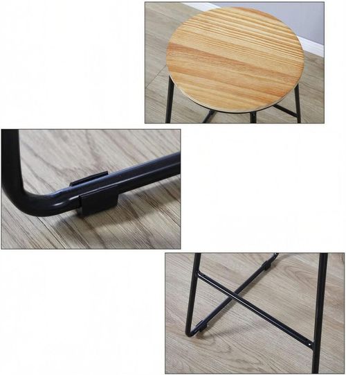 купить Барный стул Jumi FCM-598461 Scaun de bar din lemn, Oak Artisan/Negru в Кишинёве 