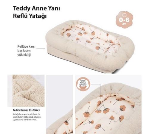 купить Гнездо для новорожденных Sevi Bebe 216-5 Teddy Ecru, антирефлюкс в Кишинёве 