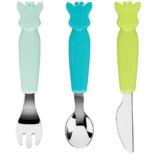 купить Посуда для кормления Sophie la Girafe 480007 Set tacamuri din inox cu maner silicon в Кишинёве 