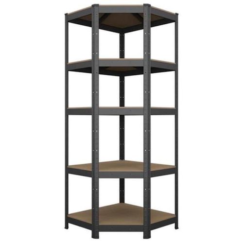 купить Cтеллаж складской Nex Home Raft metalic colț Budget 1800x700x400x425mm, 5 nivele MDF, Antracit в Кишинёве 