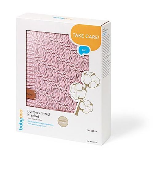 купить Детское постельное белье BabyOno 1647/01 Patura tricotate din bumbac roz в Кишинёве 