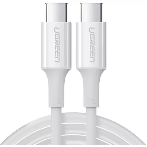 купить Кабель для моб. устройства Ugreen 60551 Cable Type-C 2.0 to Type-C 2.0 5A 100W 1m, White, US300 в Кишинёве 