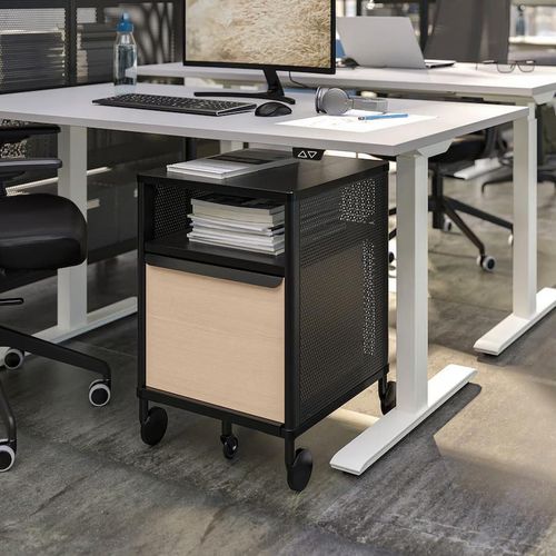 cumpără Masă de birou Ikea Rodulf cu înălțime electro-reglabilă 140x80 (Gri/Alb) în Chișinău 