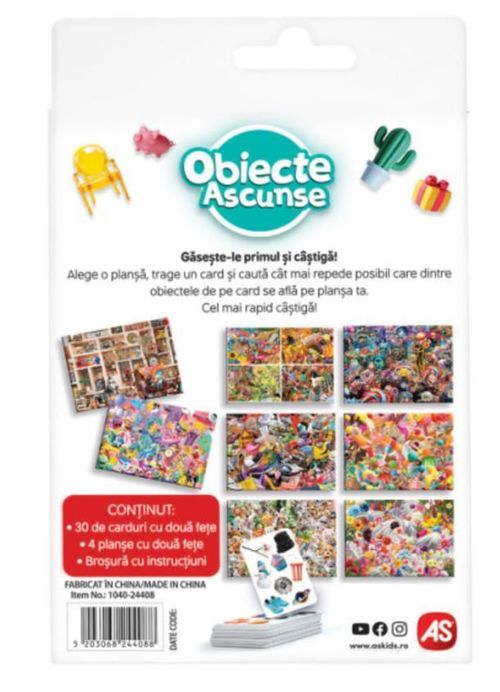 cumpără Joc educativ de masă As Kids 1040-24408 Joc De Carti Obiecte Ascunse (RO), cod 61383 în Chișinău 