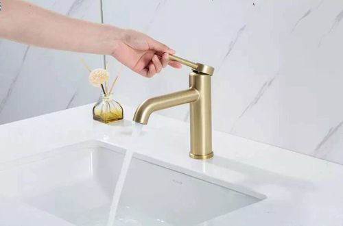 купить Смеситель для умывальника Gappo G1006-3 Satin Gold в Кишинёве 