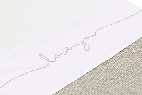купить Детское постельное белье Jollein 008-524-65359 Cearsaf pentru patut Love you Nougat, 120x150 cm в Кишинёве 