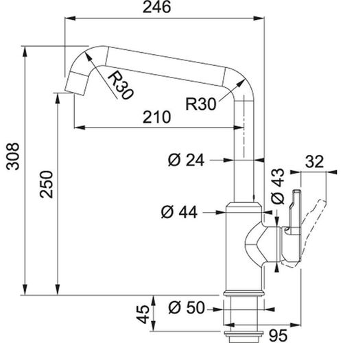 купить Смеситель кухонный Franke 115.0595.062 Urban Crom в Кишинёве 