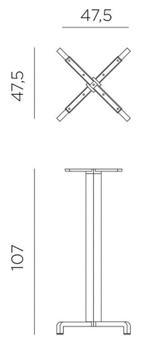 cumpără Masă Nardi Picior (baza) de masa aluminiu BASE FIORE HIGH vern. tortora 53159.00.000 în Chișinău 