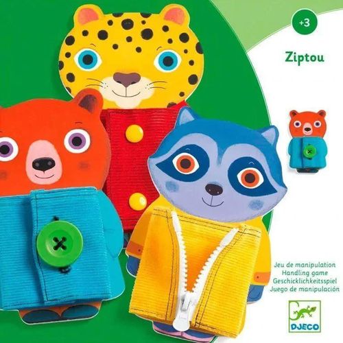 купить Игрушка Djeco DJ01663 Joc educativ cu haine Ziptou в Кишинёве 
