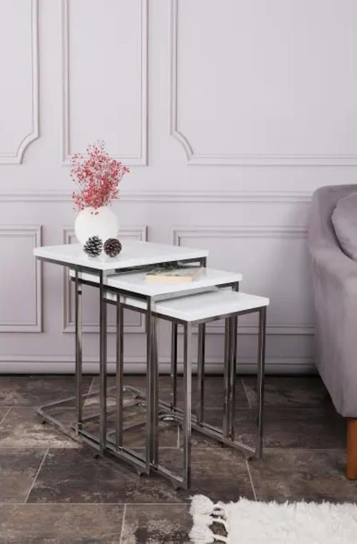 купить Журнальный столик Trendy Ce Metal Zigon-9406 (3 bucati) (GTR000918) в Кишинёве 
