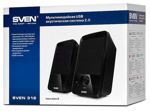 купить Active Speakers SVEN 312 Black USB, RMS 4W, 2x2W в Кишинёве 