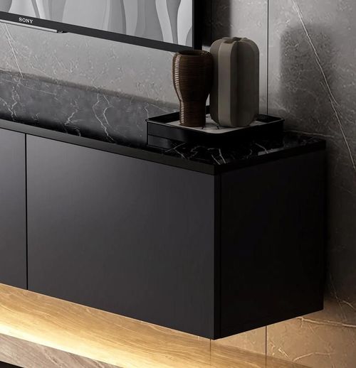 купить Тумба напольная для TV Trendy Iluminat cu neon, antracit в Кишинёве 