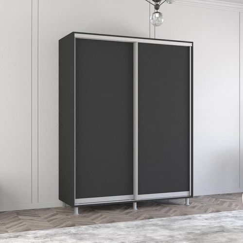 купить Шкаф Mobildor-Lux Раздвижные двери Aron-P из ДСП (180x60x230H см) Антрацит в Кишинёве 