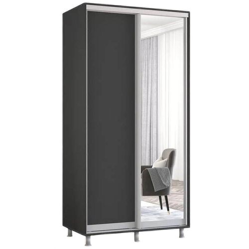 купить Шкаф Mobildor-Lux Раздвижные двери Aron-P 1,0–1,8 м из зеркала и ДСП (140 x 60 x 200 см) Антрацит в Кишинёве 