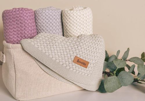 cumpără Lenjerie de pat pentru copii Sensillo 43481 Плед Grido 80x100 Warm Beige în Chișinău 
