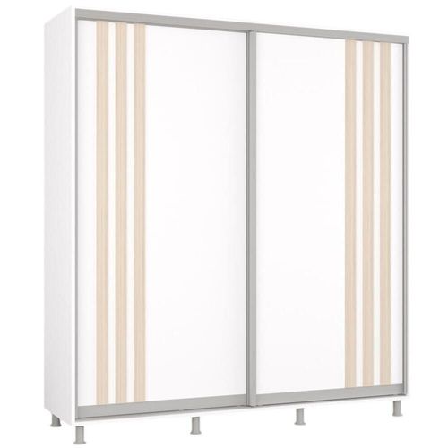 купить Шкаф Mobildor-Lux Aron uși glisante din PAL cu lamele (220x60x200H cm) Alb Brilliant в Кишинёве 