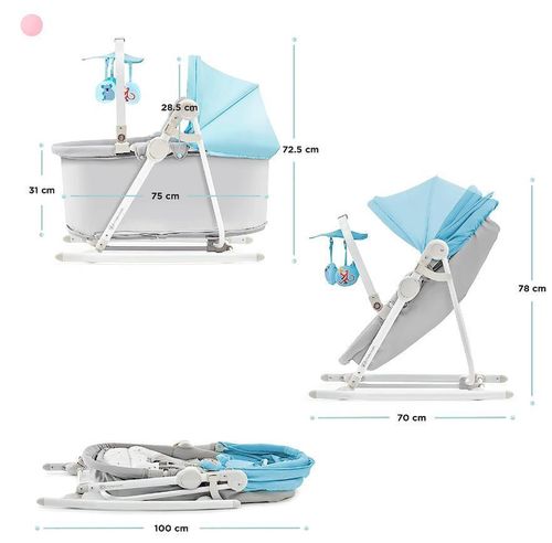купить Детское кресло-качалка KinderKraft 5в1 Unimo Light Blue/Gray в Кишинёве 