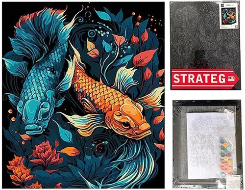 cumpără Tablou pe numere Strateg 57206 Lumea subacvatica 30x40cm (fundal negru) în Chișinău 