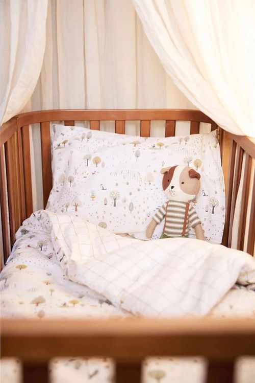 cumpără Lenjerie de pat pentru copii Jollein 003-005-68102 Set husa pentru plapuma si perna Tiny Park, 140x100cm în Chișinău 