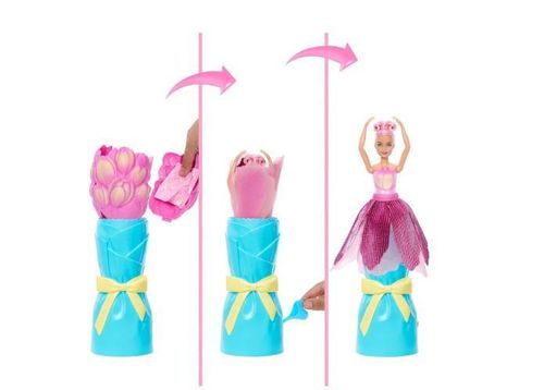 купить Кукла Barbie JMF57 Petal Pop într-o rochie roz cu lalea в Кишинёве 