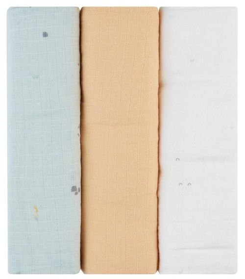 купить Аксессуар для пеленания Kikka Boo 31103010092 Pelinci de muselina Sleepy Sheep, 100x100cm, 3buc в Кишинёве 