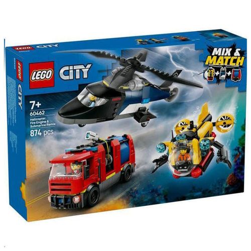 купить Конструктор Lego 60462 City Remix de elicopter, camion de pompieri și submarin в Кишинёве 