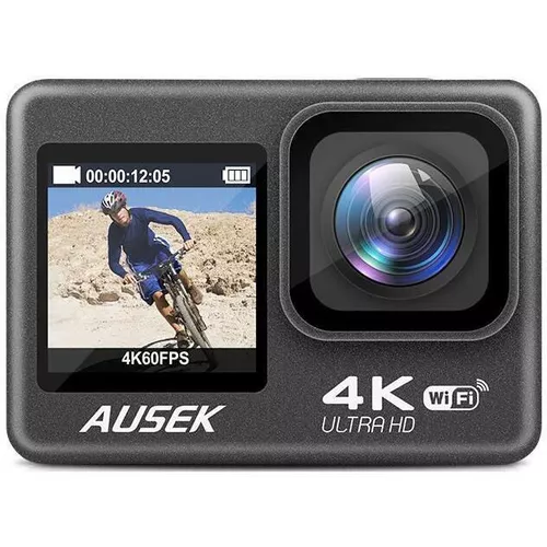 cumpără Cameră de acțiune Ausek AT-Q60AR, 16MP, 4k/30fps, 900mAh, Black în Chișinău 