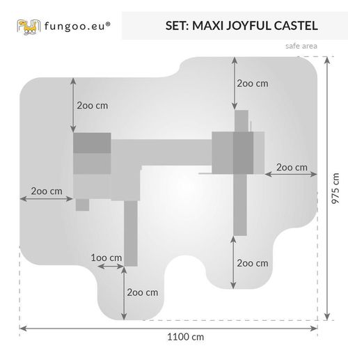 купить Детская площадка Fungoo Maxi Set JOYFUL CASTEL (My_Space_XL Fortress Toybox Rainbow) teak painted в Кишинёве 