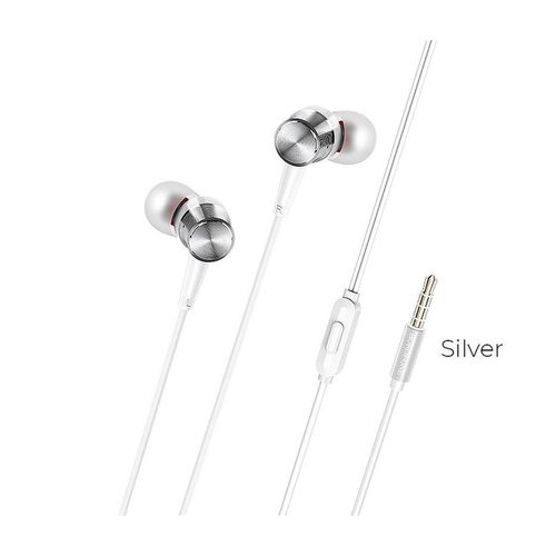 купить Borofone BM52 silver (728920) Revering wired earphones with microphone, Speaker outer diameter 9MM, cable length 1.2m, Microphone в Кишинёве 