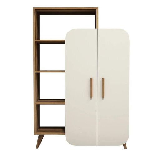 cumpără Raft de birou Trendy Forma, Nuc, Smantana 90x132x32cm, raft de carti în Chișinău 