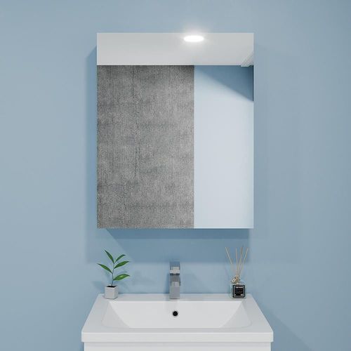 cumpără Oglindă baie Bayro Optima 600x700 Universal Alb în Chișinău 