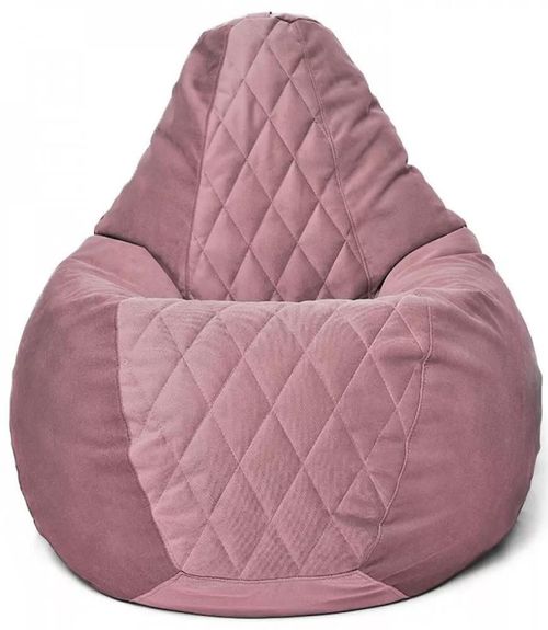 купить Кресло-мешок BeanBag BM6149, Кресло Груша из велюра Maserrati "Romb", XXL, пудровый в Кишинёве 
