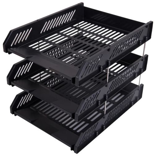 cumpără Suport pentru documente Deli DLE9209-02 Set 3 tavite suprapozabile Simpli, negru în Chișinău 