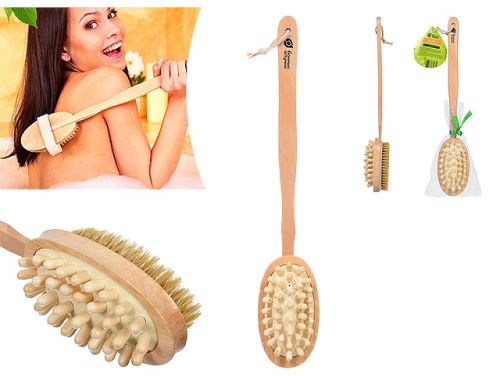купить Аксессуар для ванной Банные Штучки 47786 Perie masaj naturala pe 2 fete Impuls 42cm, maner din lemn в Кишинёве 
