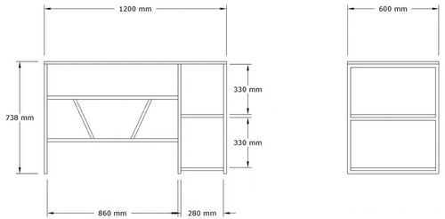 cumpără Masă de birou Trendy Caste, Stejar safir, 120x74x60cm în Chișinău 