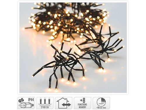 купить Гирлянда Promstore 56507 Luminite de Craciun Dense, 3000LED alb, 39m, 8reg., timer, in/out в Кишинёве 