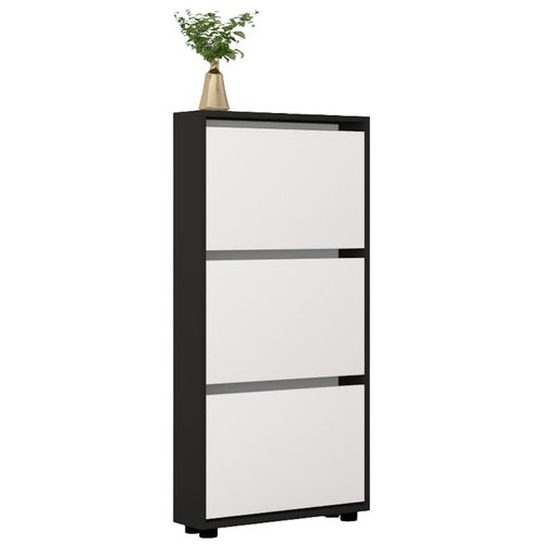 купить Полка для обуви Mobildor-Lux Leo Slim 60x16x125H cm Anthracite/White в Кишинёве 