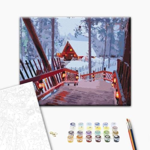 cumpără Tablou pe numere BrushMe RBS52773FC 30x40cm (fără cutie) Confort de iarnă în Chișinău 