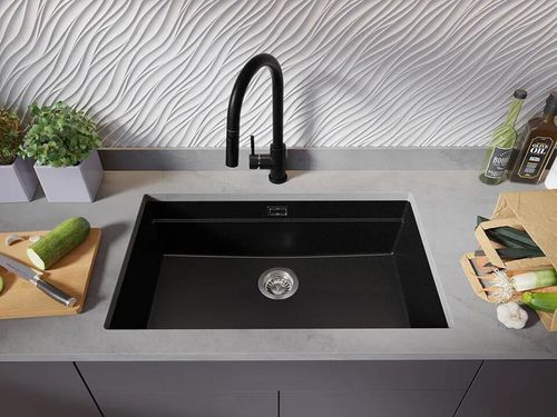 купить Мойка кухонная Primagran Prague 80 Level Undermount Black + accesorii 470x760 MP8KC#P в Кишинёве 