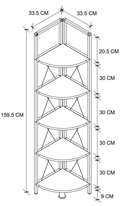 купить Офисный стеллаж Nex Home Книжный шкаф, 33,5x33,5x159,5 см, Дуб (15-15-02) в Кишинёве 