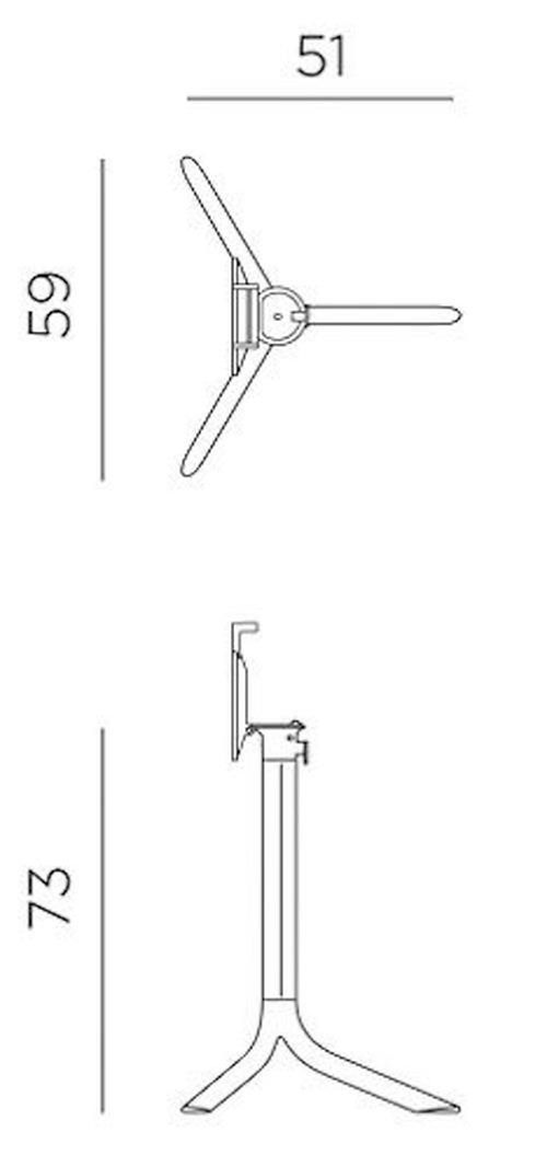 купить Стол Nardi Picior (baza) de masa aluminiu BASE FLUTE vern. tortora 55659.00.000 в Кишинёве 