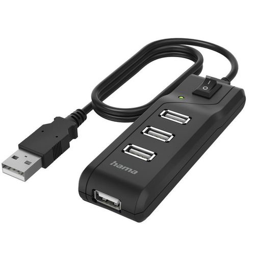 купить Переходник для IT Hama 200118 USB-C Hub, Multiport, 4 Ports 480 Mbit/s, On/Off Switch в Кишинёве 