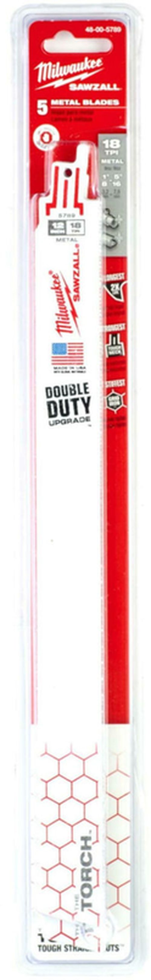 cumpără Accesoriu pentru fierăstrăie Milwaukee 48005789 THE TORCH, pânza fierastrau sabie metal, 300mm, 18Tpi (5buc) în Chișinău 