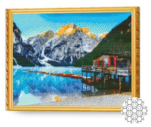 купить Картина по номерам Art Gallery GA76695 Mozaic cu diamante 40x50cm Lacul azuriu in munti в Кишинёве 