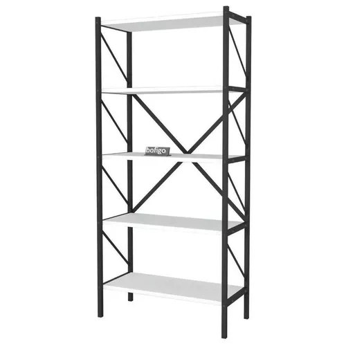 купить Офисный стеллаж Nex Home Книжный шкаф, 5 отделений, 66x34x157 см, Белый (15-01-01) в Кишинёве 